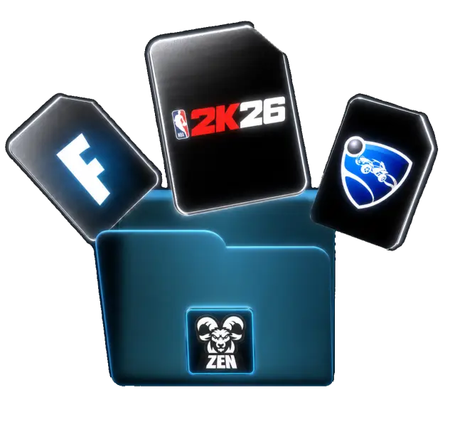 Glowing full script library folder with game cards